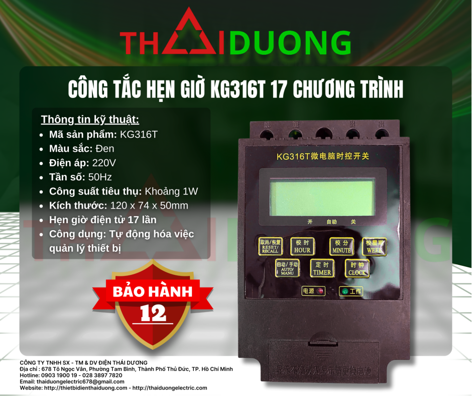 CÔNG TẮC HẸN GIỜ KG316T 17 CHƯƠNG TRÌNH