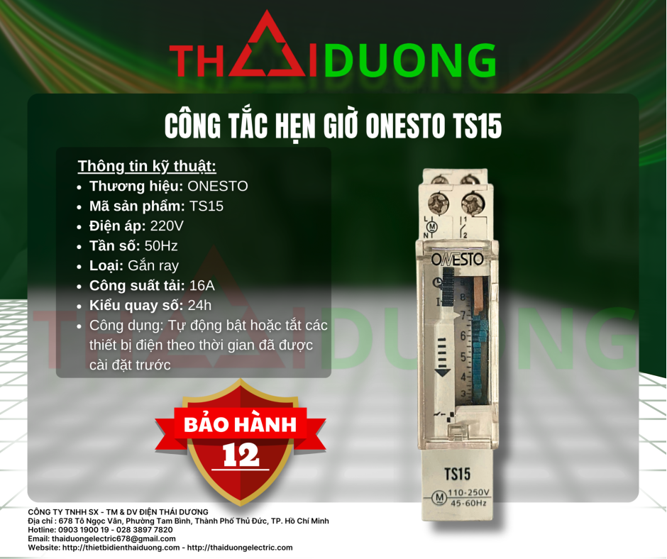 CÔNG TẮC HẸN GIỜ ONESTO TS15
